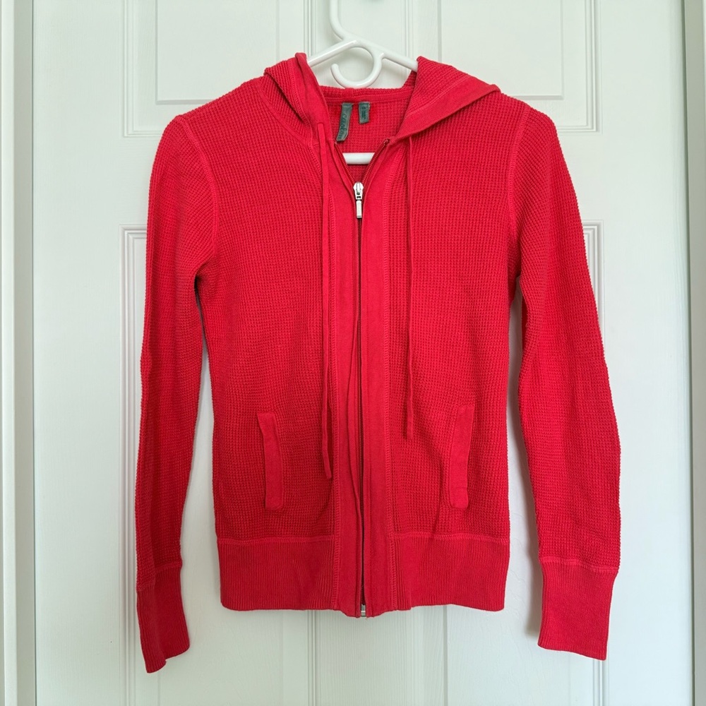 Caslon Pinkish Red Long Sleeve Zip-Up Hoodie – Size XS